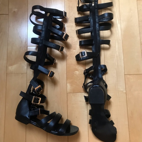 BNIB Haus Von Lila Dogma Gladiator Black Gold sz8 - Picture 7 of 12